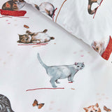 NNEDSZ Bedding House Cute Cats Cotton Quilt Cover Set Single