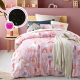 NNEDSZ Dream Big Glow in the Dark Quilt Cover Set Single
