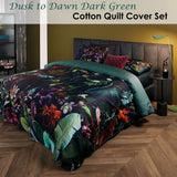 NNEDSZ Bedding House Dusk to Dawn Dark Green Cotton Sateen Quilt Cover Set King
