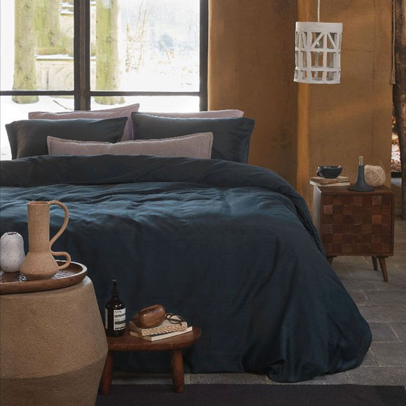 NNEDSZ VTWonen Earth Dark Blue Quilt Cover Set Queen