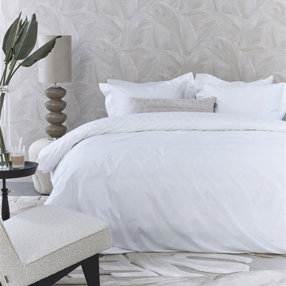 NNEDSZ Riviera Maison Elowen White Cotton Quilt Cover Set King