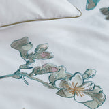 NNEDSZ Bedding House Van Gogh Embroidered Blossom White Cotton Sateen Quilt Cover Set King