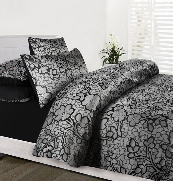 NNEDSZ Accessorize EMMA Quilt Cover Set Black Double