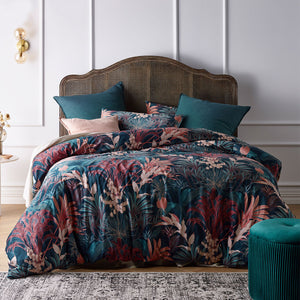 NNEDSZ Vintage Design Homewares Etheridge Printed Velvet Quilt Cover Set Queen