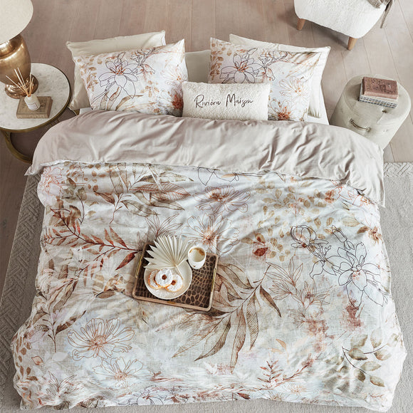 NNEDSZ Riviera Maison Everlasting Natural Cotton Quilt Cover Set Queen