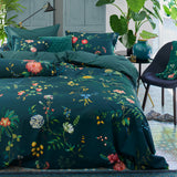 NNEDSZ Studio Fleur Grandeur Dark Blue Cotton Quilt Cover Set Queen