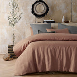 NNEDSZ Vintage Design Homewares Hazelnut 100% Hemp Quilt Cover Set Queen