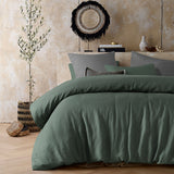 NNEDSZ Vintage Design Homewares Sea Green 100% Hemp Quilt Cover Set Queen