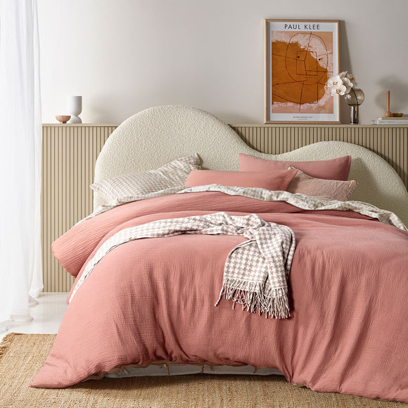 NNEDSZ Vintage Design Homewares Hugo Clay Cotton Gauze Quilt Cover Set King