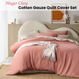 NNEDSZ Vintage Design Homewares Hugo Clay Cotton Gauze Quilt Cover Set Queen