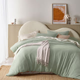 NNEDSZ Vintage Design Homewares Hugo Sage Cotton Gauze Quilt Cover Set Queen