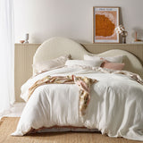 NNEDSZ Vintage Design Homewares Hugo White Cotton Gauze Quilt Cover Set Queen