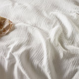 NNEDSZ Vintage Design Homewares Hugo White Cotton Gauze Quilt Cover Set Super King