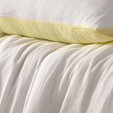 NNEDSZ Vintage Design Homewares Hugo Reversible White Butter Cotton Gauze Quilt Cover Set King