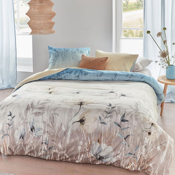 NNEDSZ Bedding House Isabelle Light Blue Cotton Sateen Quilt Cover Set King