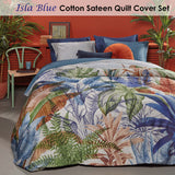 NNEDSZ Bedding House Isla Blue Cotton Sateen Quilt Cover Set King