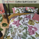 NNEDSZ Bedding House Ivy Multi Cotton Quilt Cover Set Queen