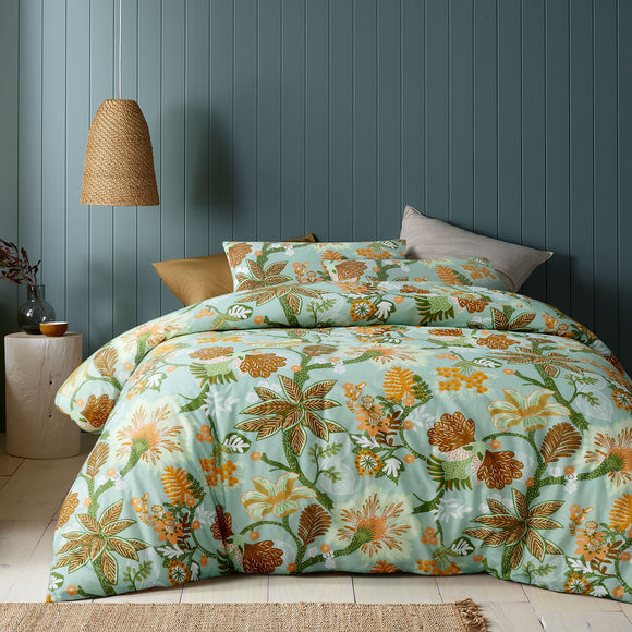 NNEDSZ Accessorize Kienze Washed Cotton Printed Quilt Cover Set Queen