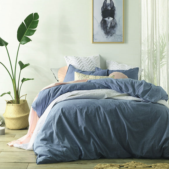 NNEDSZ Accessorize Stonewashed Linen Cotton Quilt Cover Set Queen
