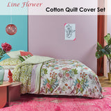 NNEDSZ Oilily Line Flower Cotton Sateen Quilt Cover Set King