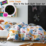NNEDSZ Little Jungle Glow in the Dark Quilt Cover Set Single
