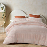 NNEDSZ Vintage Design Homewares Luca Blush Cotton Quilt Cover Set Queen