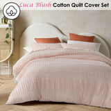 NNEDSZ Vintage Design Homewares Luca Blush Cotton Quilt Cover Set Queen