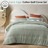 NNEDSZ Vintage Design Homewares Luca Sage Cotton Quilt Cover Set Queen