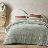 NNEDSZ Vintage Design Homewares Luca Sage Cotton Quilt Cover Set Single