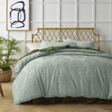 NNEDSZ Accessorize Lucas Sage Cotton Quilt Cover Set Queen