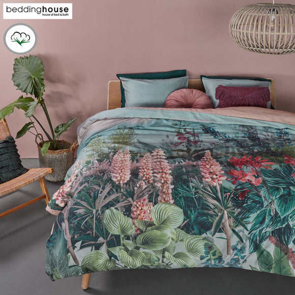 NNEDSZ Bedding House Lupine Cotton Sateen Quilt Cover Set King Green