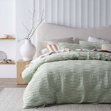 NNEDSZ Vintage Design Homewares Malvern Sage Cotton Quilt Cover Set Double