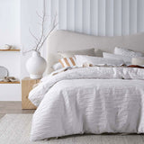 NNEDSZ Vintage Design Homewares Malvern White Cotton Quilt Cover Set Double
