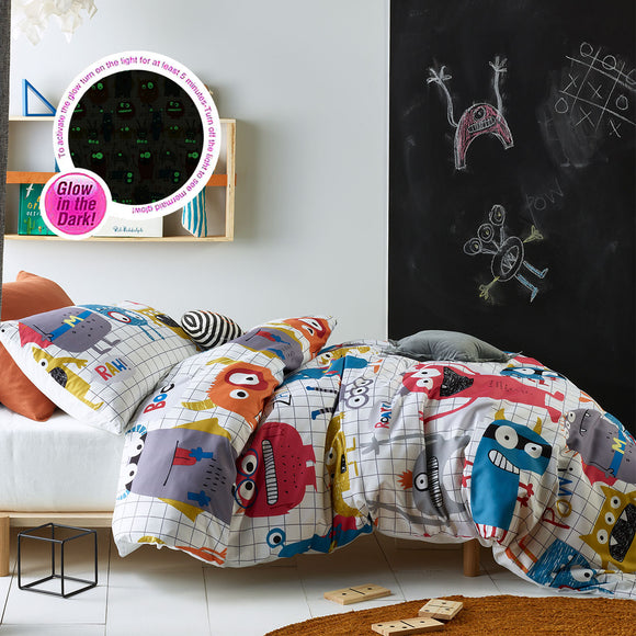 NNEDSZ Monster Squad Glow in the Dark Quilt Cover Set Single