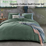 NNEDSZ Bedding House Organic Cotton Basic Green Quilt Cover Set Queen
