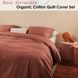 NNEDSZ Bedding House Organic Cotton Basic Terracotta Quilt Cover Set Queen