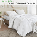 NNEDSZ Bedding House Organic Cotton Basic White Quilt Cover Set King