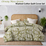NNEDSZ Accessorize Betty Otway Moss Green Washed Cotton Printed Quilt Cover Set Double