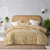 NNEDSZ Accessorize Betty Otway Ochre Washed Cotton Printed Quilt Cover Set Double