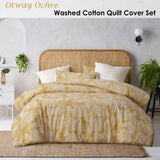 NNEDSZ Accessorize Betty Otway Ochre Washed Cotton Printed Quilt Cover Set Queen