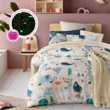 NNEDSZ Our Planet Earth Glow in the Dark Quilt Cover Set Double