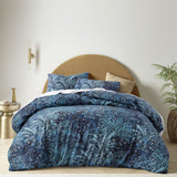 NNEDSZ Accessorize Palm Leopard Blue Cotton Quilt Cover Set Queen