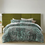 NNEDSZ Accessorize Palm Leopard Green Cotton Quilt Cover Set Queen