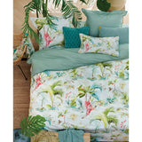 NNEDSZ Studio Palm Scenes White Cotton Quilt Cover Set Queen