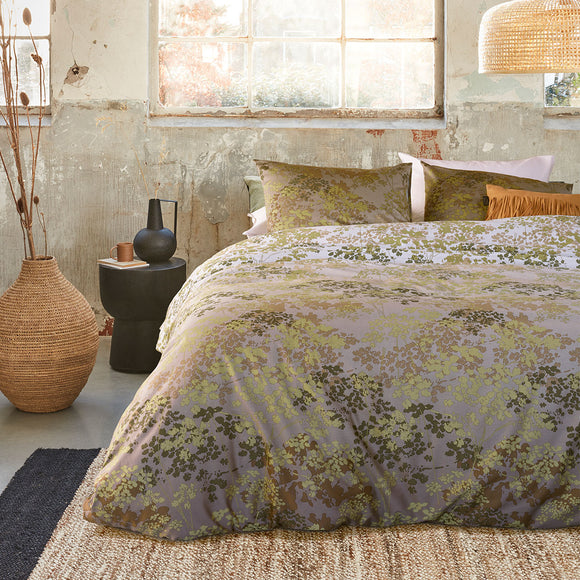 NNEDSZ Bedding House Pantalla Green Bamboo Cotton Quilt Cover Set Queen