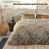 NNEDSZ Bedding House Pantalla Green Bamboo Cotton Quilt Cover Set Queen
