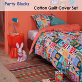 NNEDSZ Oilily Party Blocks Cotton Quilt Cover Set Single