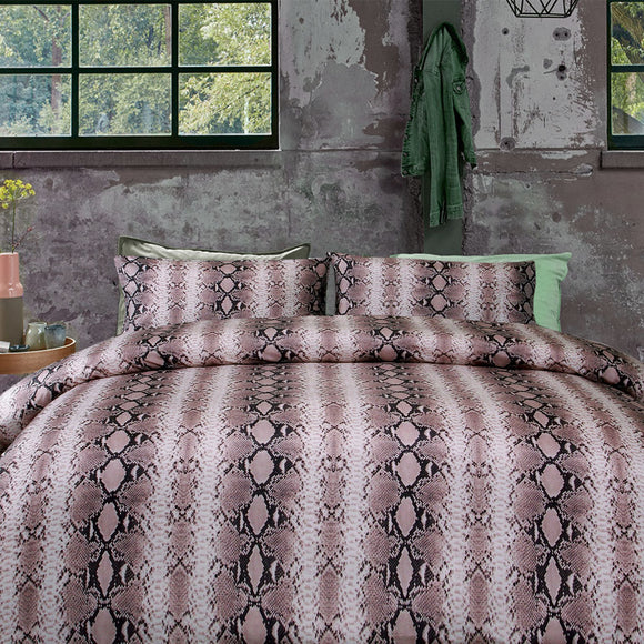 NNEDSZ Big Sleep Snake Skin Pink Quilt Cover Set Double