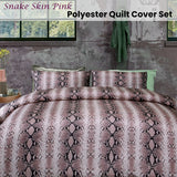 NNEDSZ Big Sleep Snake Skin Pink Quilt Cover Set QUEEN