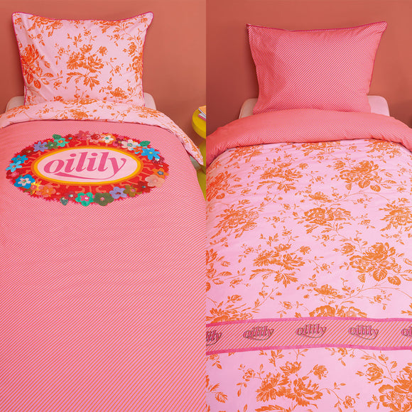NNEDSZ Oilily Prom Flowers Pink Cotton Quilt Cover Set Single
